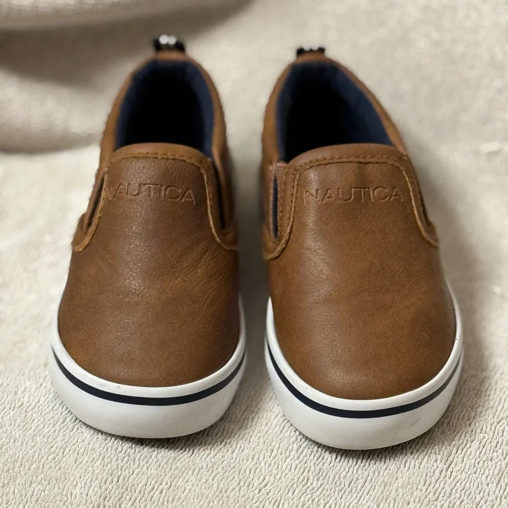 Nautica Kids‎ Brown Slip On Loafers Shoes Casual Comfort Toddler Size 7